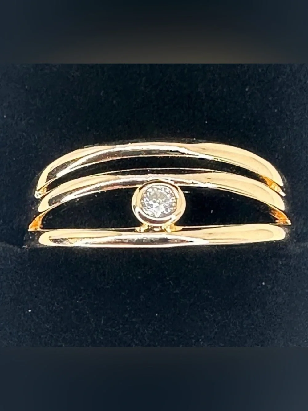 14K Gold Electroplated CZ Minimalist Ring